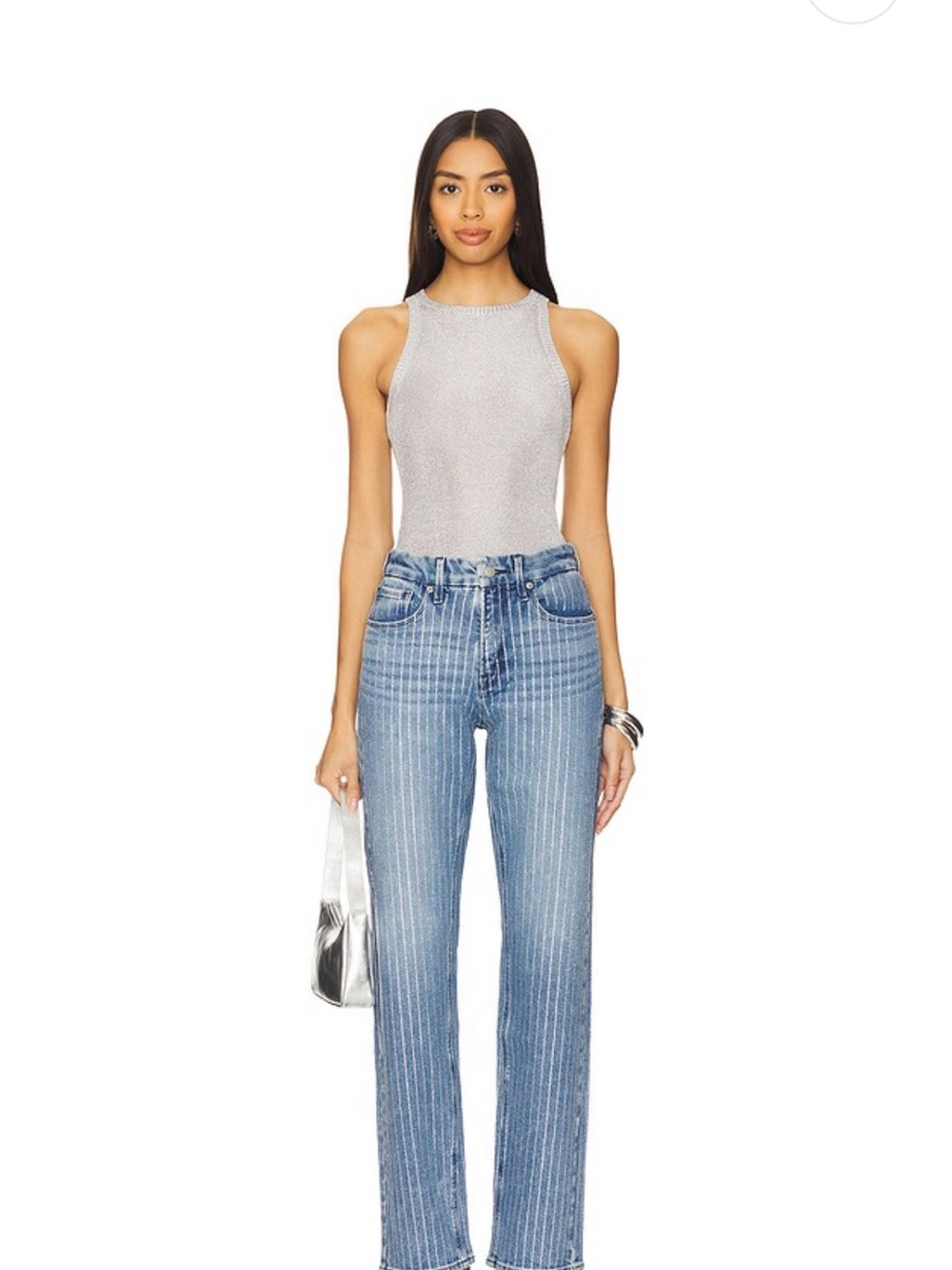 Good American Blue Good Icon Rhinestone Jeans (Unworn)
